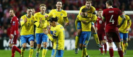 Suedia s-a calificat la Euro 2016, dupa 2-2 in Danemarca